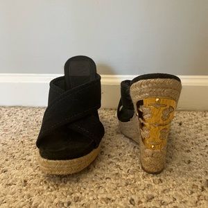 Tory Burch Wedge Canvas Sandals
